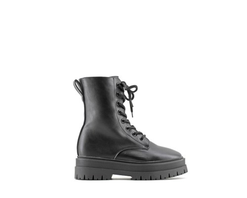 Bota Militar Con Cordón Y Cremallera